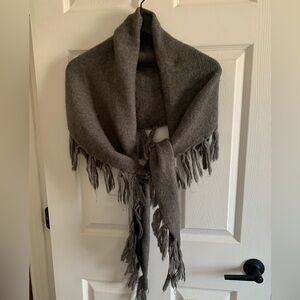 Anthropologie Gray Fringe Scarf